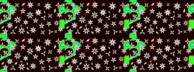 Çiçekli karalama şeklinde Raster çiçek deseni. Siyah renkli çiçekler. Yumuşak, yaz çiçekli arka plan.