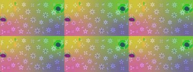 Renkli Bahar Teması eskiz kalıbı. Düz Çiçek Elementleri Tasarımı. Güzel kumaş deseni. Raster illüstrasyonunda çiçek deseni çizimi.