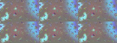 Çizim çiçek deseni duvar kağıdı, web sitesi arka planı, ambalaj kağıdı, davetiye, broşür, afiş veya web sitesi için kullanılabilir. Parlak elementlerin. El çizimi Raster illüstrasyonu.