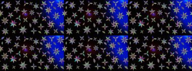 Düz Çiçek Elementleri Tasarımı. Raster. Renkli Bahar Teması çizim şablonu.