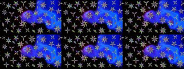 Siyah renkli etnik çiçeklerle süslenmiş zarif bir eskiz şekli. Raster Çiçek İllüstrasyon Şirin Tekstil.