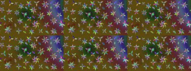 Çiçekli karalama şeklinde Raster çiçek deseni. Yeşil renkli çiçekler. Nazik, narin çiçek arkaplanı.