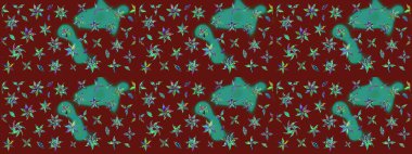 Yumuşak pamuk tasarımı. Yumuşak fayans. Klasik çiçek desenli. Raster 'ın taze dokusu. Paketleme, tekstil, duvar kağıdı için çiçek arkaplanı.