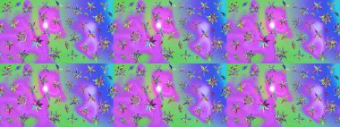 Vadinin çiçekleri mor renklerde. Raster çiçek desenleri çiziyor..