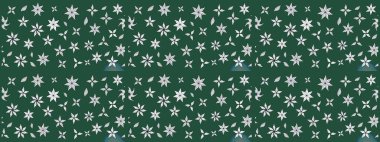 Sevimli çiçek raster deseni. Yeşil renkli çiçekler. Düz Çiçek Elementleri Tasarımı. Renkli Yaz Teması çizim şablonu.