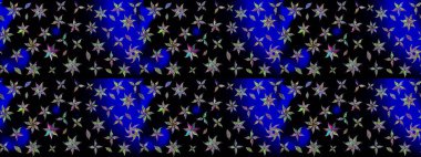 Çiçekli çiçek deseni, suluboya. Düz Çiçek Elementleri Tasarım Raster illüstrasyonu. Siyah renkli çiçekler. Renkli Bahar Teması Eskiz Şablonu.