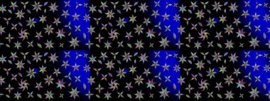 Sevimli çiçek raster deseni. Renkli Yaz Temalı eskiz kalıbı. Siyah renkli çiçekler. Düz Çiçek Elementleri Tasarımı.