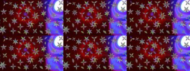 Çiçekleri, deniz kabukları, mandalaları ve suluboya efektleriyle donanma geçmişi. Eskiz modeli etnik tasarım. Yatak çarşafları, ceket, paket tasarımı, kumaş ve moda kavramları için tekstil baskısı.