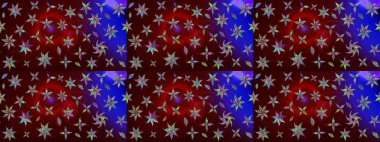 Küçük çiçekte güzel bir desen. Küçük renkli çiçekler. Kahverengi çiçekli bahar çiçekleri. Moda baskıları için zarif bir şablon. Motley illüstrasyonu.