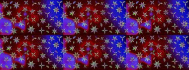 Vadinin çiçekleri kahverengi renklerde. Soyut etnik raster çizim kalıbı. Çiçekler..