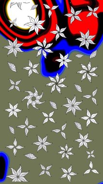 Çiçekli eskiz arkaplanı. Çocuk stili. Renkli Bahar Teması eskiz kalıbı. Düz Çiçek Elementleri Tasarımı.