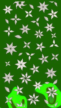 Renkli Bahar Teması eskiz kalıbı. Düz Çiçek Elementleri Tasarımı. Raster..