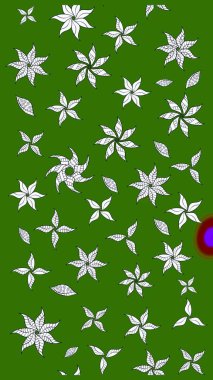 Parlak çiçekli kolaj çiçekleri yeşildir. Çiçekli zambakların eskiz geçmişi. Çiçek tasarımı için inanılmaz kolaj cennet tarzı..