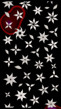 Renkli Bahar Teması eskiz kalıbı. Düz Çiçek Elementleri Tasarımı. Raster..