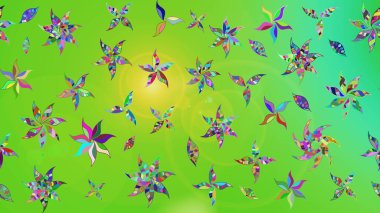 Güzel çiçek deseni. Yeşil renkli çiçekler. Düz Çiçek Elementleri Tasarımı. Renkli Bahar Teması çizim şablonu.