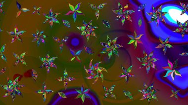 Elle boyanmış suluboya resim çizimleri, çiçekler ve bitkiler. Kahverengi renkte çiçekler.