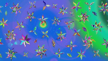 Çiçekli eskiz çizimi. Mavi renkli çiçekler. Düz Çiçek Elementleri Tasarımı. Renkli Yaz Teması çizim şablonu.