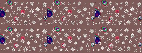 Küçük çiçekteki sevimli çiçek deseni. Kahverengi renkte çiçekler.