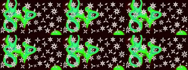 Çizim çiçek deseni duvar kâğıdı olarak kullanılabilir. Siyah renkli çiçekler. Raster illüstrasyonu.