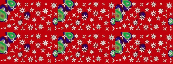 Düz Çiçek Elementleri Tasarımı. Kırmızı renkte çiçekler. Renkli Yaz Temalı eskiz kalıbı. Raster illüstrasyonunda çiçek deseni çizimi.