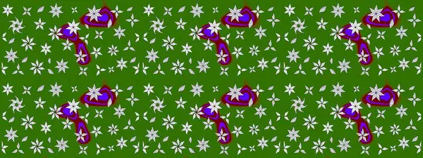 Suluboya, elle çizilmiş. Eskiz arkaplan modeli. Raster illüstrasyonu. Yeşil yapraklı yabani çiçekler.