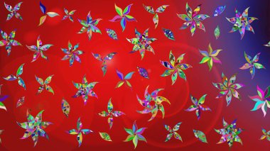 Kırmızı renkte çiçekler. Yumuşak, yaz çiçekli arka plan. Raster çiçek desenli ve çiçekli..