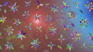 Raster. Kahverengi renkte güzel çiçekler, suluboya desenli eskiz deseni, duvar kağıdı, kart veya kumaş için fayanslı..