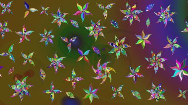 Raster illüstrasyonu. Yeşil renkte güzel bir tekstil. Suluboya çiçekli çiçek deseni.