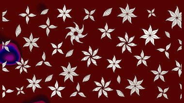 Raster illüstrasyonundaki çiçek desenli çizim. Kırmızı renkte çiçekler. Renkli Bahar Teması eskiz kalıbı. Düz Çiçek Elementleri Tasarımı.