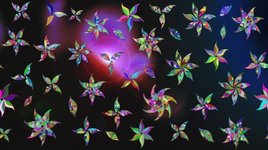 Gri renkli çiçekler. Raster illüstrasyonu. El çizimi çiçekli soyut çizim deseni.