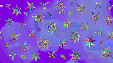 Sevgililer günü ve tebrik kartı konsepti için şık bir davetiye. Çiçek kompozisyonu, el boyası, hassas şablon. Manzaralı çiçek deseni. Üst görünüm, yumuşak menekşe rengi.