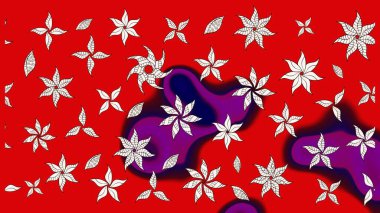 Düz Çiçek Elementleri Tasarım Raster illüstrasyonu. Kırmızı renkte çiçekler. Renkli Bahar Teması eskiz kalıbı. Çiçek eskiz kalıbı geçmişi.