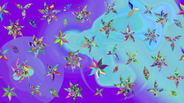 Suluboya çizim kalıbı. Raster illüstrasyonu. Eski model. Moda baskısı. Dekorasyon ve tasarım için güzel bir desen. Çiçeğin suluboya çizimlerinin zarif deseni.