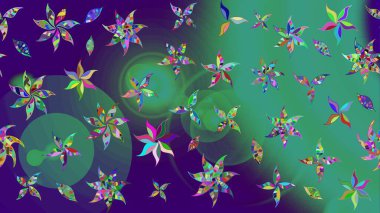 Raster illüstrasyonu. Robot resim. Küçük çiçekte sevimli çiçek deseni var..