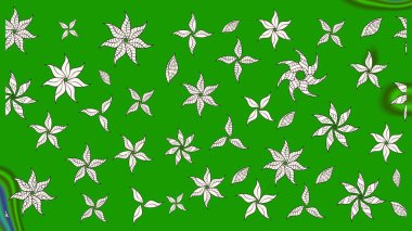 Raster. Yeşil renkte güzel çiçekler, suluboya desenli eskiz deseni, duvar kağıdı, kart veya kumaş için fayanslı..