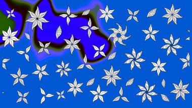 Renkli Bahar Teması eskiz kalıbı. Düz Çiçek Elementleri Tasarımı. Raster güzel kumaş deseni çiziyor. Çiçek deseni.