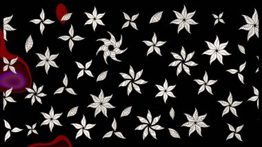 Çiçekli karalama şeklinde Raster çiçek deseni. Nazik, narin çiçek arkaplanı. Siyah renkte çiçekler.