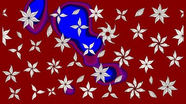 Moda baskıları için zarif bir şablon. Halk tarzı. Modern çiçek arkaplanı. Parlak renkli çiçekleri ve kırmızı yaprakları olan harika bir çiçek deseni..