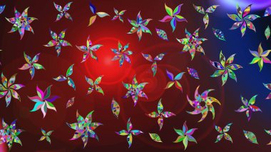 Kahverengi renkli etnik çiçeklerin olduğu zarif bir eskiz modeli. Asya Tekstil 'inde Raster Çiçek İllüstrasyonu.