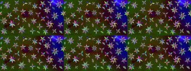 Çizim çiçek deseni duvar kâğıdı olarak kullanılabilir. Raster illüstrasyonu. Yeşil renkte çiçekler.