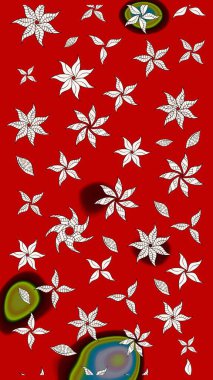 Çiçekli karalama şeklinde Raster çiçek deseni. Kırmızı renkte çiçekler. Nazik, narin çiçek arkaplanı.