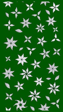 Renkli yeşil çizim kalıbı. Elle çizilmiş sonbahar çiçeği deseni. Tekstil ve kapak tasarımı için mükemmel. Doodle tarzı. Yeşil renkte çiçekler.