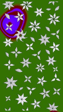 Robot resim. Raster illüstrasyonu. Küçük çiçekte sevimli çiçek deseni var..