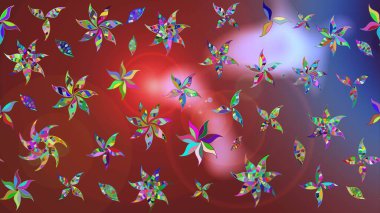 Kahverengi renklere karalama yapan çiçek desenli çizim. Raster illüstrasyonu.