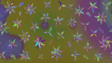 Raster suluboya çiçek deseni, narin çiçekler, kahverengi çiçekler, tebrik kartı şablonu. Raster Güzel kumaş deseni.