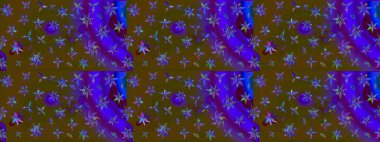 El çizimi. Raster illüstrasyonu. Çiçekli, yapraklı, çiçek desenli çizim..