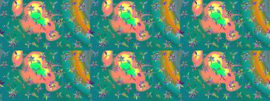 Eski usul küçük çiçekli şirin bir eskiz deseni. Moda arka planında parlak buketler. Raster illüstrasyonu. Kumaş, duvar kâğıdı ve kağıda yazdırmak için gelişen arkaplan.