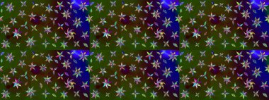 Çizim çiçek deseni duvar kâğıdı olarak kullanılabilir. Raster illüstrasyonu. Yeşil renkte çiçekler.