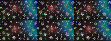 Gri renkli bitkilerden oluşan parlak çiçekli çizim deseni.