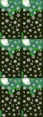 Raster düz çiçek çizim deseni. Hediye ambalaj kağıdı, tebrik kartları, posterler ve pankart tasarımı. Gri renkli çiçekler.